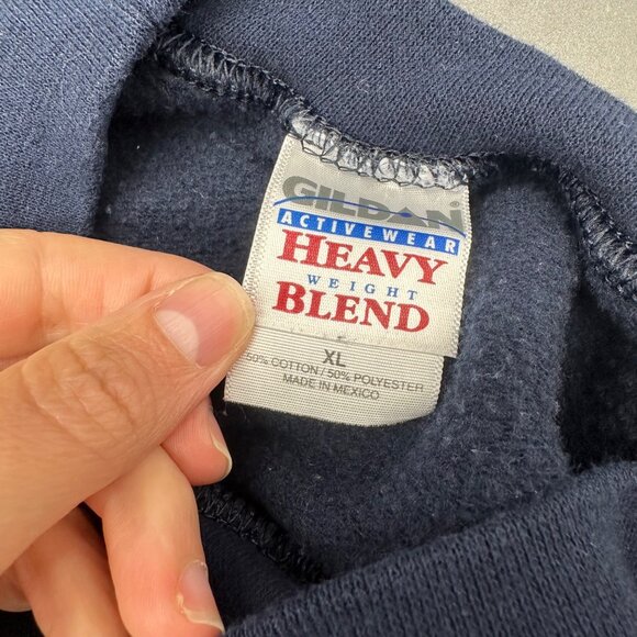 Vintage Sweatshirt XL Navy Blue 90s Branson Missouri Pullover Crewneck Winter Tr - Picture 6 of 9